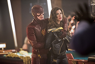 The Flash -- "Rogue Time" -- Image FLA116B_0129b -- Pictured (L-R): Grant Gustin as Barry Allen / The Flash and Peyton List as Lisa Snart -- Photo: Dean Buscher/The CW -- ÃÂ© 2015 The CW Network, LLC. All rights reserved.