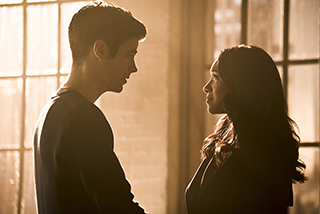 The Flash -- "Running to Stand Still" -- Image: FLA209b_0264b.jpg -- Pictured (L-R): Grant Gustin as Barry Allen and Candice Patton as Iris West -- Photo: Katie Yu/The CW -- ÃÂ© 2015 The CW Network, LLC. All rights reserved.