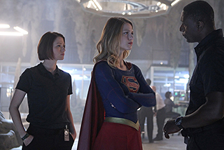 SUPERGIRL is CBS's new action-adventure drama based on the DC COMICS' character Kara Zor-El (Melissa Benoist, center), Superman's (Kal-El) cousin who, after 12 years of keeping her powers a secret on Earth, decides to finally embrace her superhuman abilities and be the hero she was always meant to be. Also pictured: Chyler Leigh as Alex Danvers (left) and David Harewood as Hank Henshaw Photo: Sonja Flemming/CBS ÃÂ©2015 CBS Broadcasting, Inc. All Rights Reserved